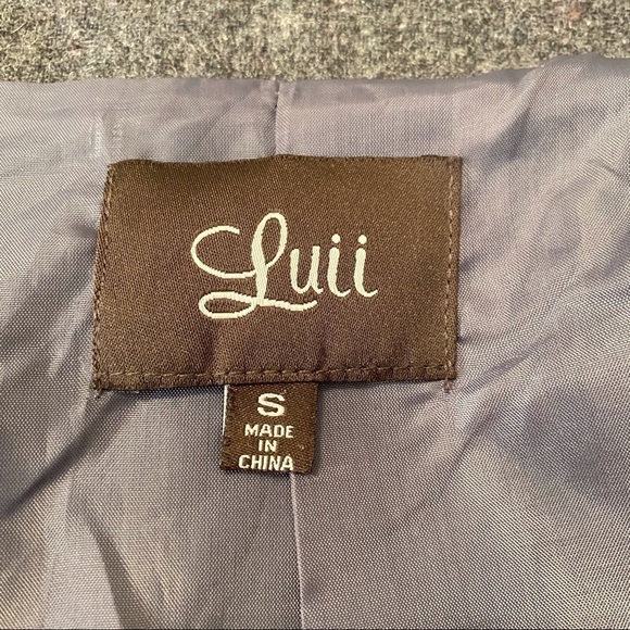 Luii Ruffle Front Gray Pea Coat Jacket - Small - Picture 4 of 11